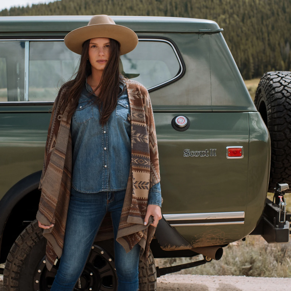 Stetson Aztec Print Sweater Poncho Multi Women Apparel 00LX539