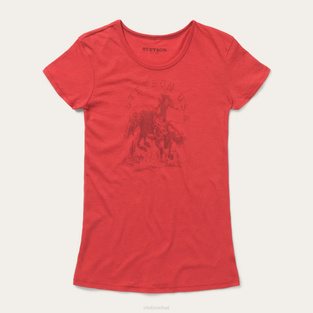 Stetson Cowgirl Graphic Tee Red Women Apparel 00LX469