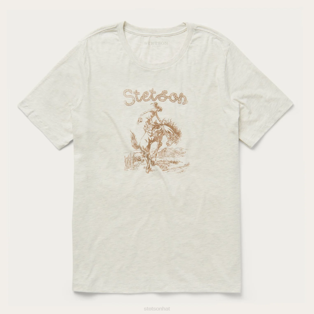 Stetson Giddy Up Graphic Tee White Women Apparel 00LX483