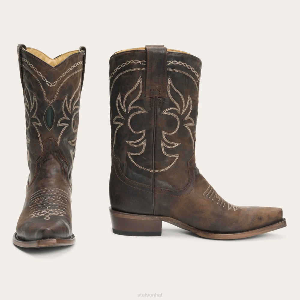 Stetson Iris Mid-Calf Embroidered Boot Brown Women Footwear 00LX264