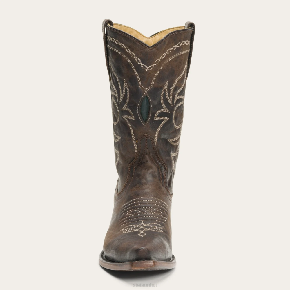 Stetson Iris Mid-Calf Embroidered Boot Brown Women Footwear 00LX264