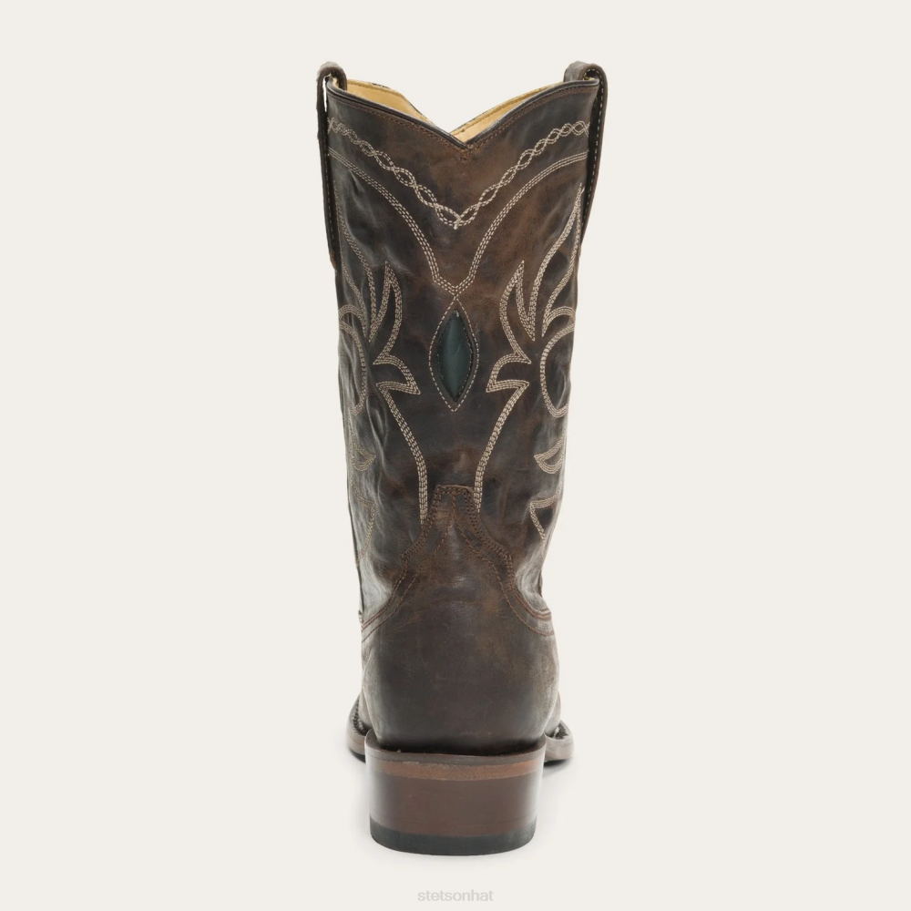 Stetson Iris Mid-Calf Embroidered Boot Brown Women Footwear 00LX264